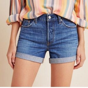 Levi’s White Cone Denim Medium Wash Shorts Size 25